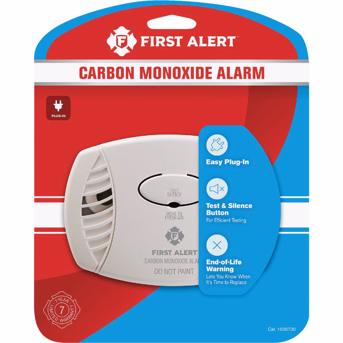 First Alert CO600 Plug-In Electrochemical 120V Carbon Monoxide Alarm