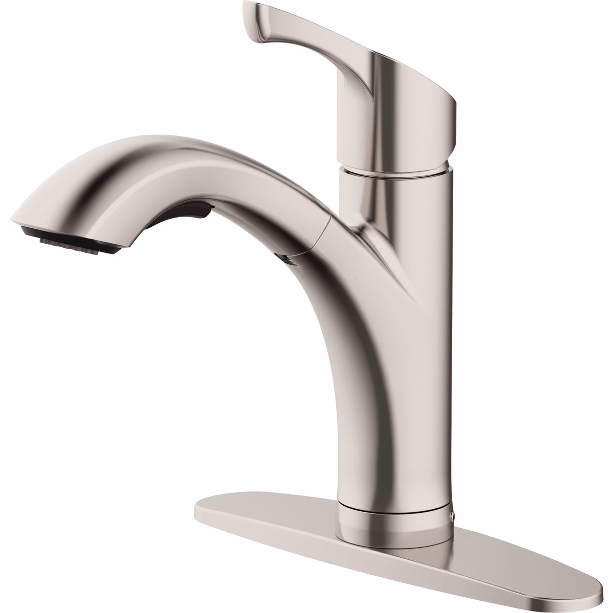Home Impressions 1-Handle Lever Pull-Out Kitchen Faucet, Brushed Nickel-