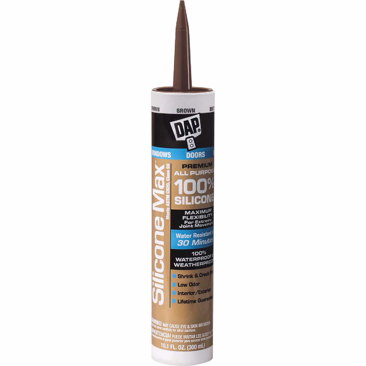 DAP Silicone Max 10 Oz. Brown Premium All Purpose 100% Silicone Sealant