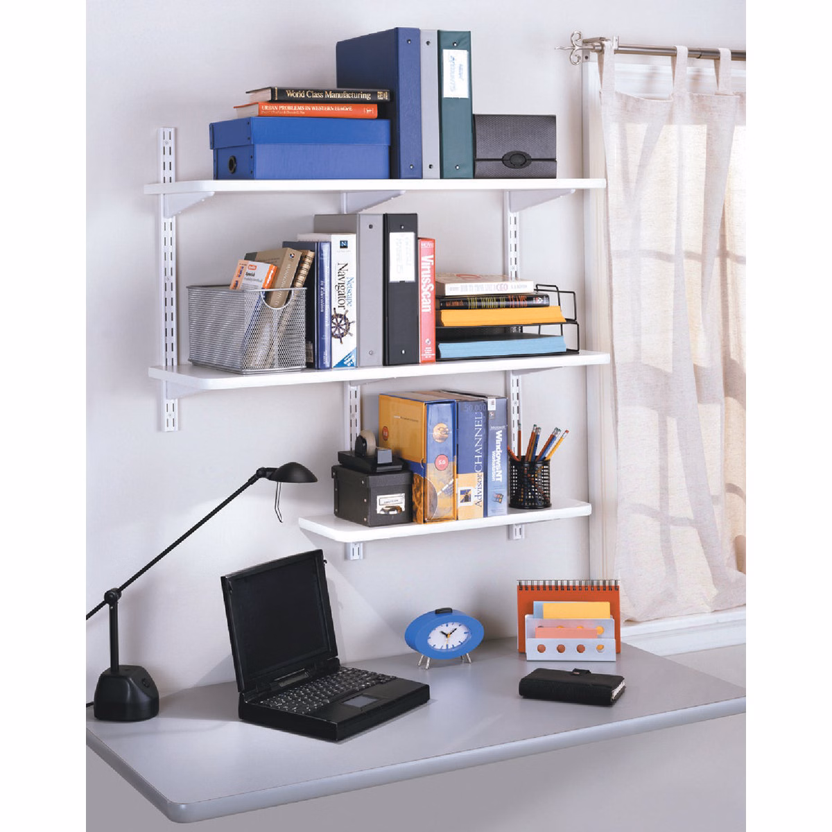 Knape & Vogt 182 Series 7 In. White Steel Heavy-Duty Double-Slot Shelf Bracket
