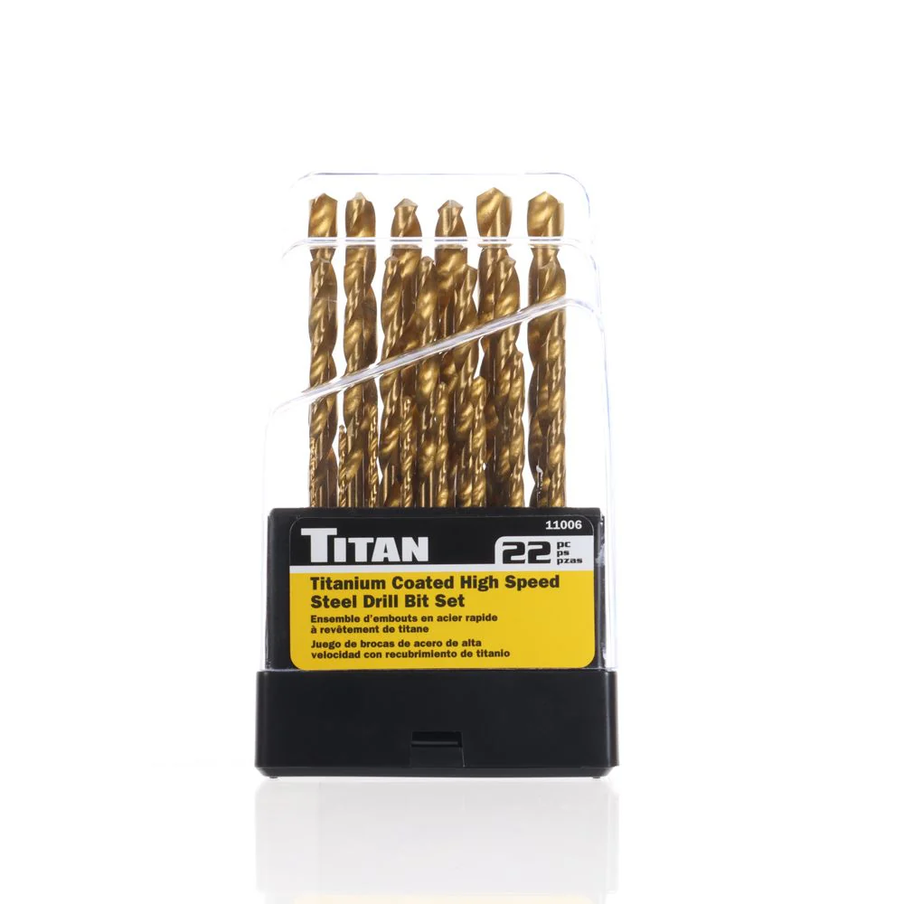Titan 22pc Titanium Nitride Coated Drill Bits – 11006