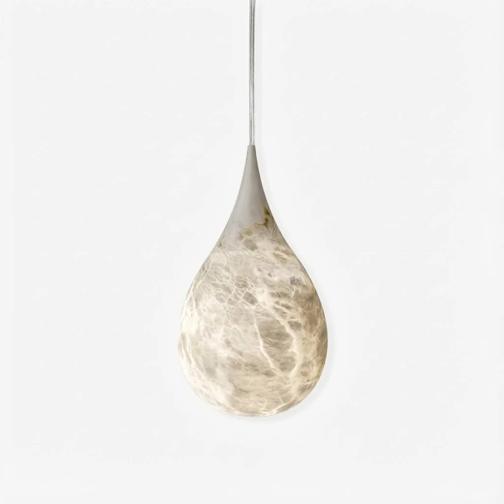 Alabaster Raindrop Pendant Light