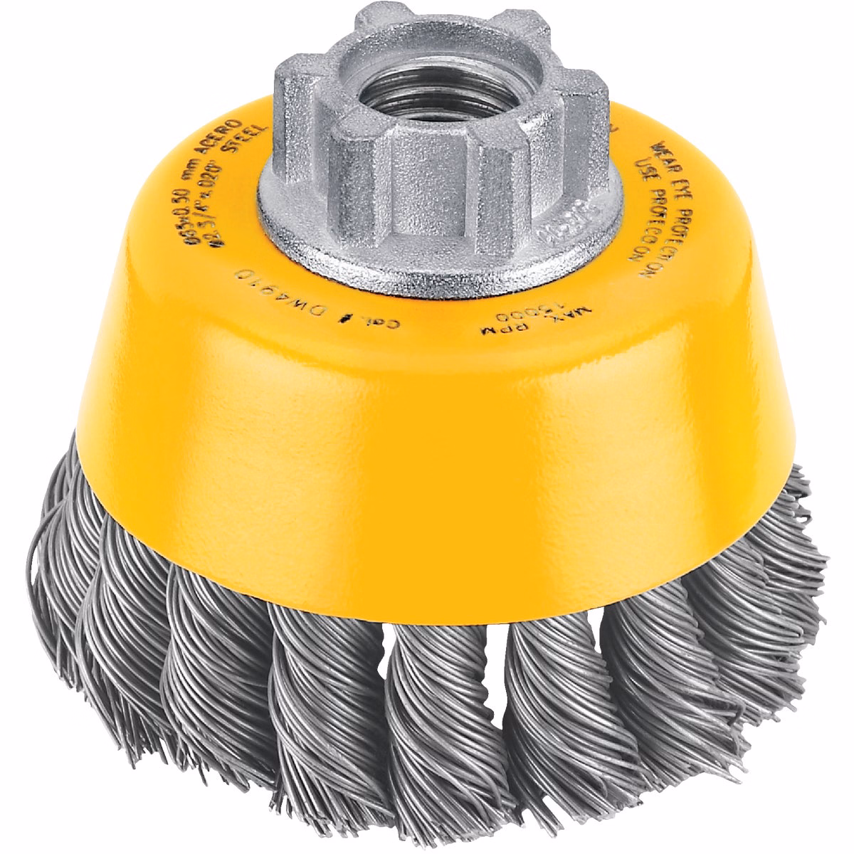 DEWALT 3 In. Knotted 0.020 In. Angle Grinder Wire Brush
