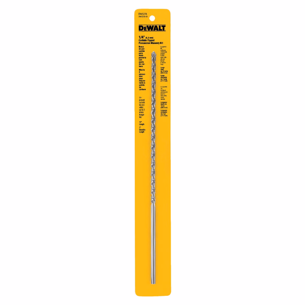 DEWALT 1/4 In. x 12 In. Masonry Drill Bit