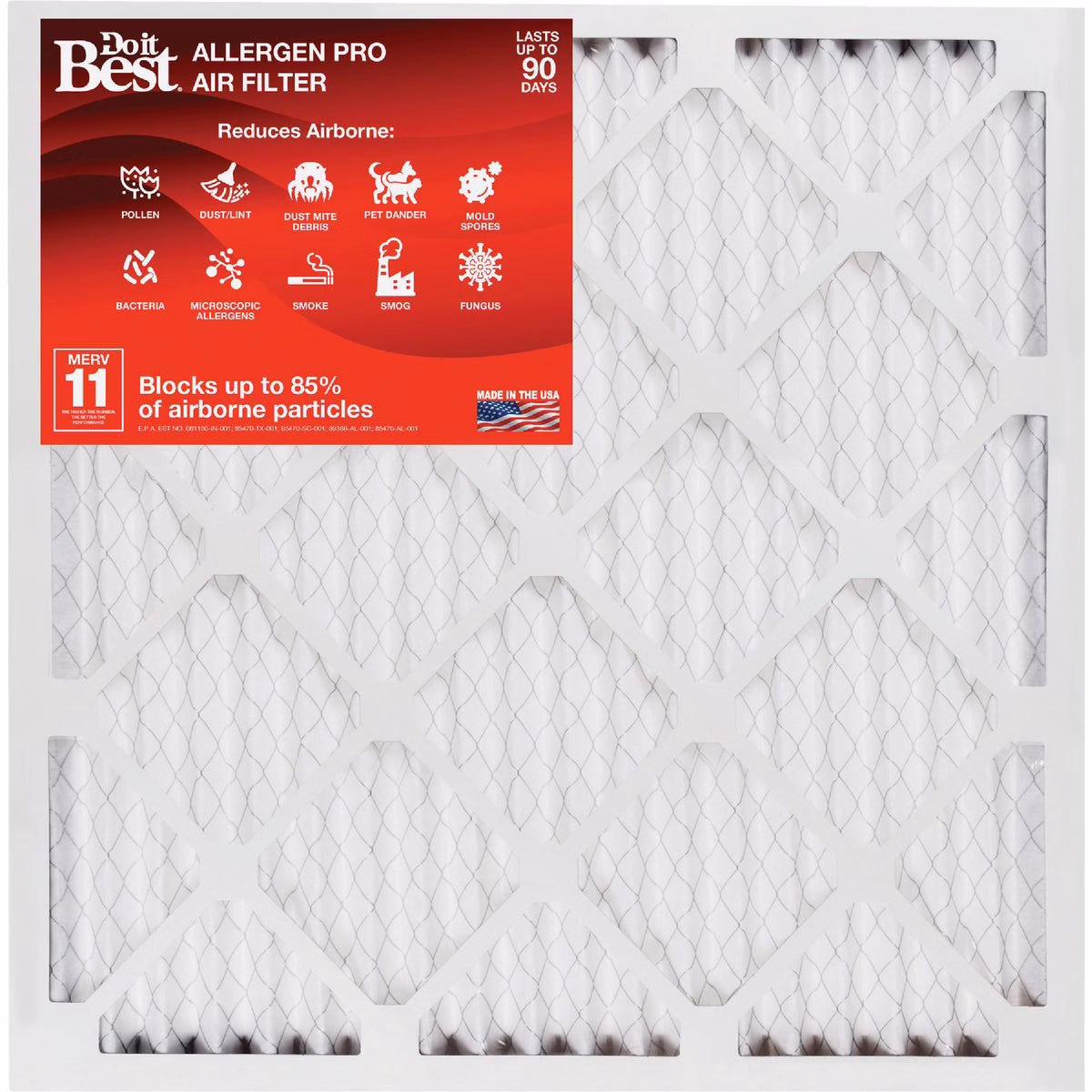 Do it Best 12 In. x 24 In. x 1 In. MERV 11 Furnace Filter