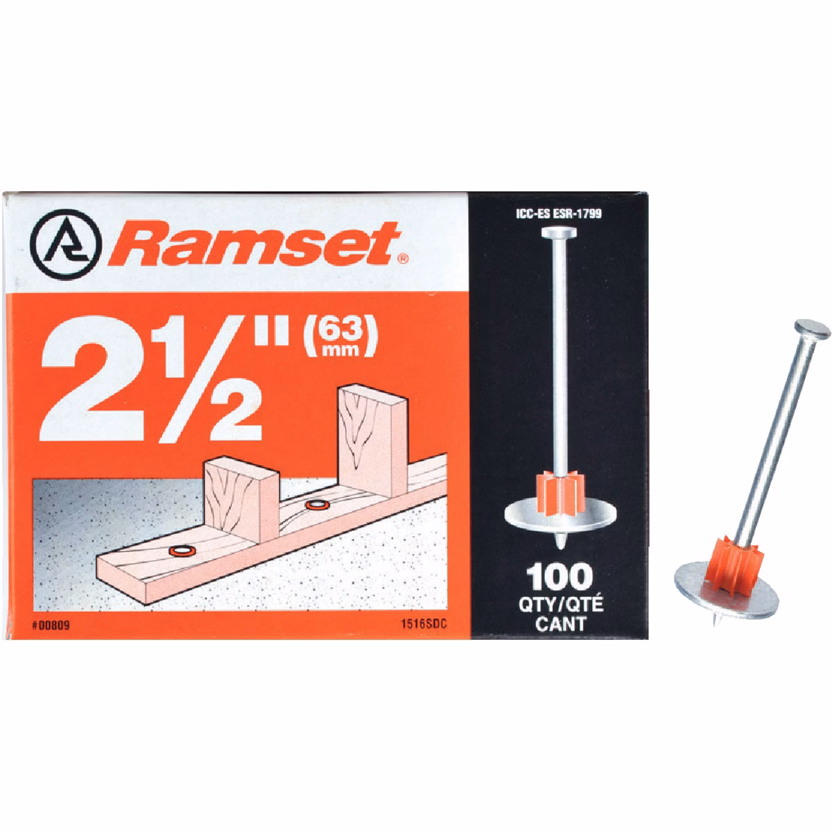 Ramset 2-1/2 In. Fastening Pin with Washer (100-Pack)
