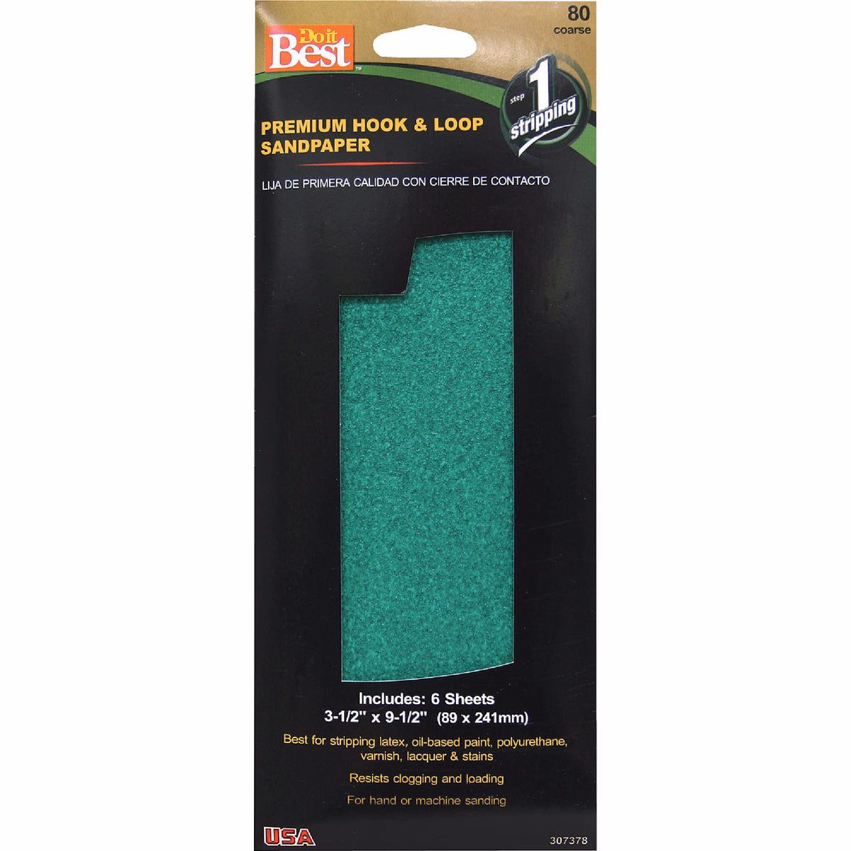 Do it Best 3-1/2 In. x 9-1/2 In. 80G Premium Hook And Loop Sandpaper (6 Count)