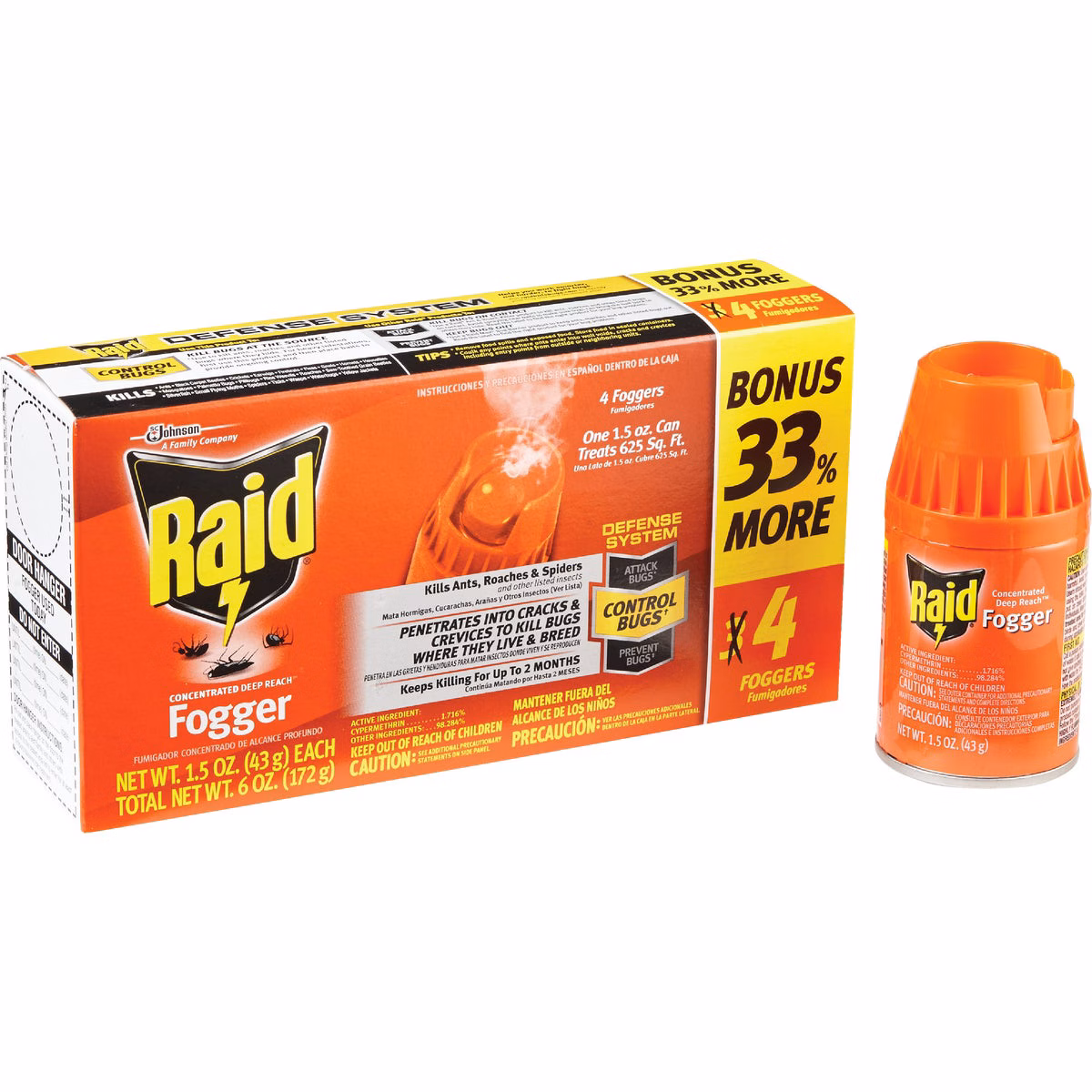 Raid Concentrated Deep Reach 1.5 Oz. Indoor Insect Fogger (4-Pack)