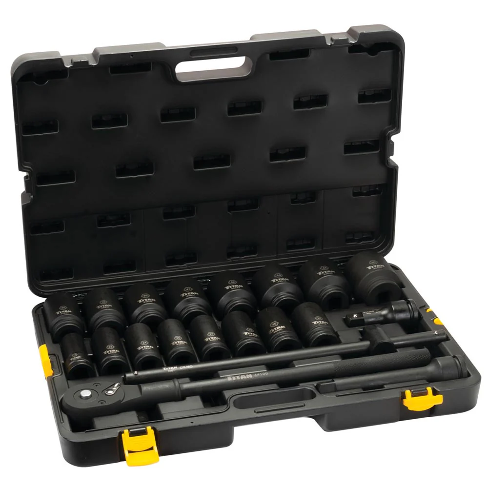 Titan 20pc 3/4in Drive Metric Impact Socket Set – 44002