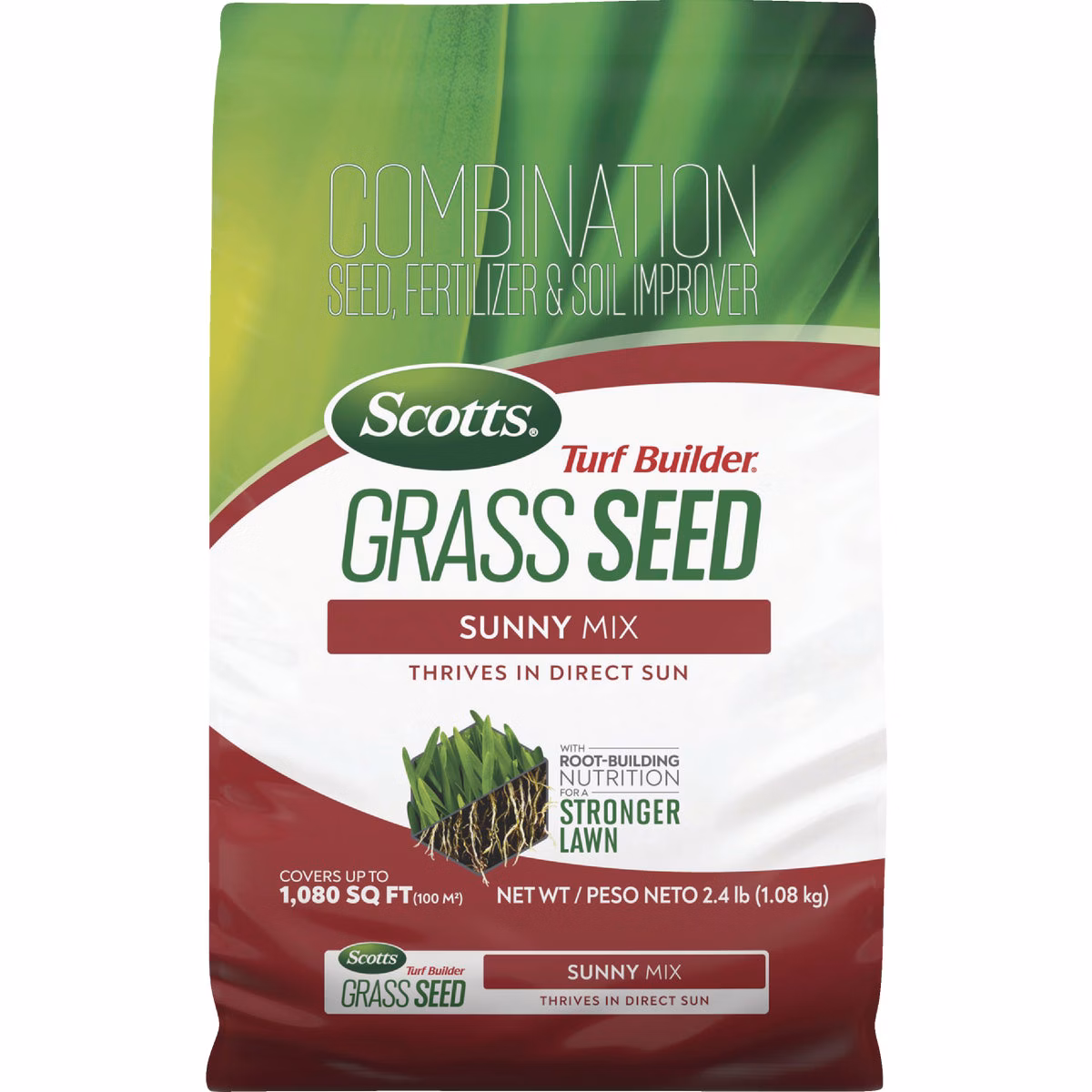 Scotts Turf Builder 2.4 Lb. 200 Sq. Ft. Sunny Mix Grass Seed, Fertilizer, and Soil Improver Combination
