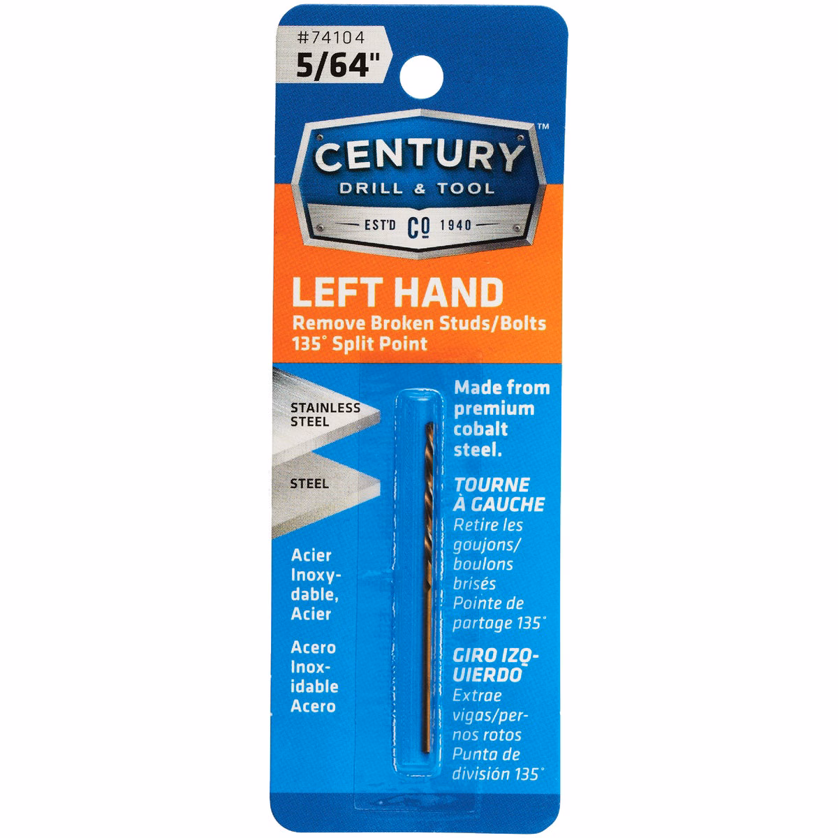 Century Drill & Tool 5/64 In. Cobalt Steel Left Hand Drill Bit