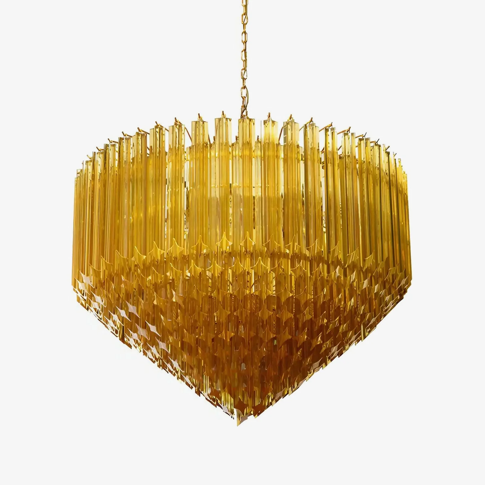 Prism Amber Glass Chandelier
