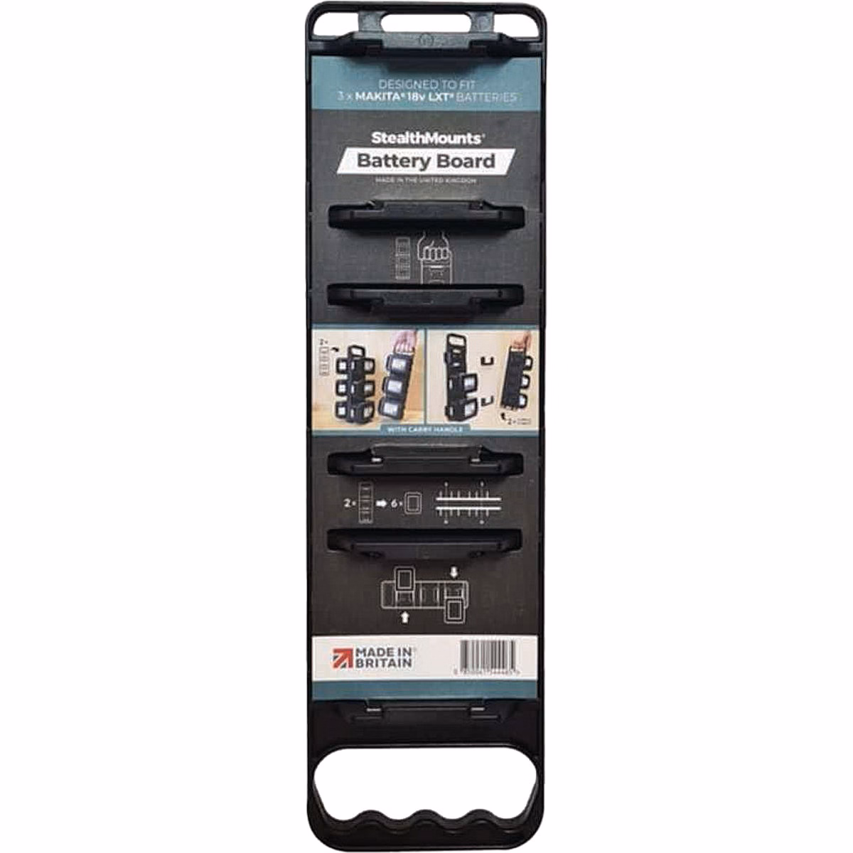 StealthMounts Battery Board with Handle for Makita 18V LXT Batteries