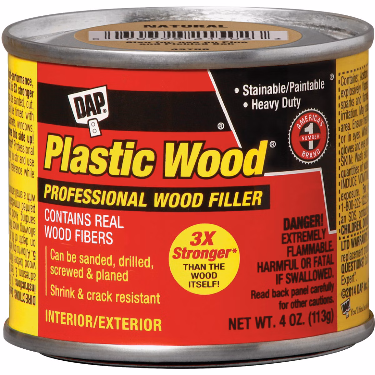 DAP Plastic Wood 4 Oz. Walnut Solvent Professional Wood Filler