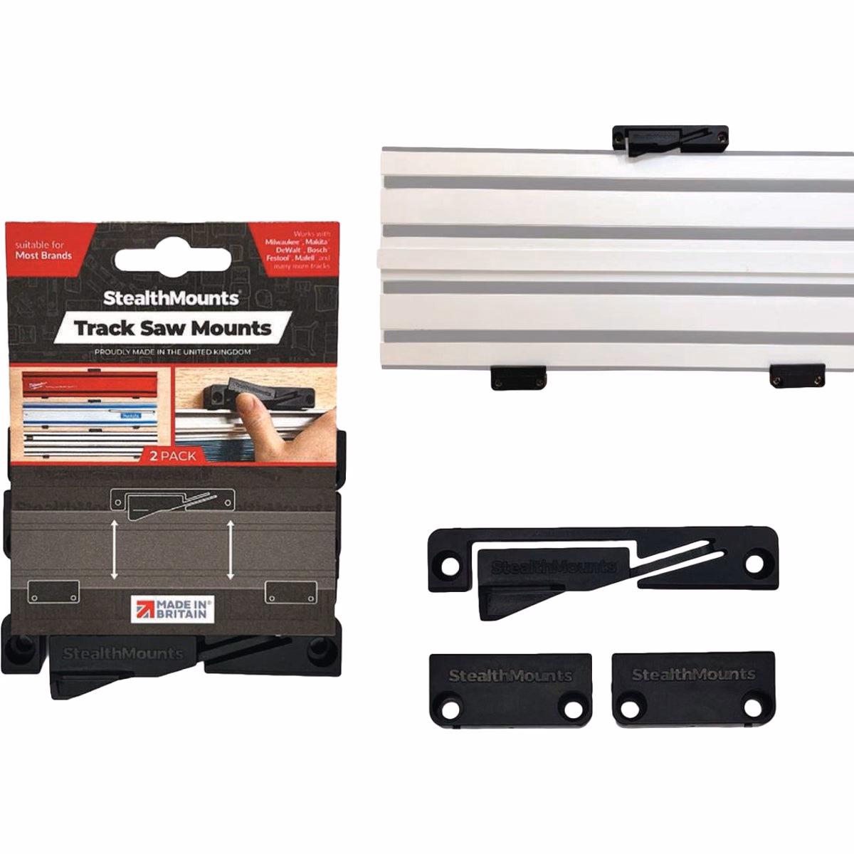 Stealthmounts Universal Track Saw Guide Rail Mount (2-Pack)