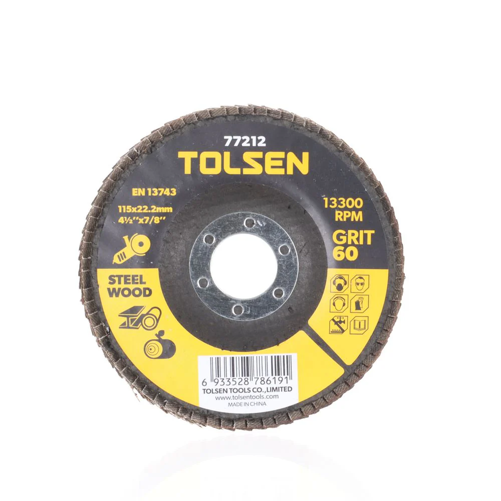 Tolsen 4-1/2in 60 Grit Flap Wheel – 77212