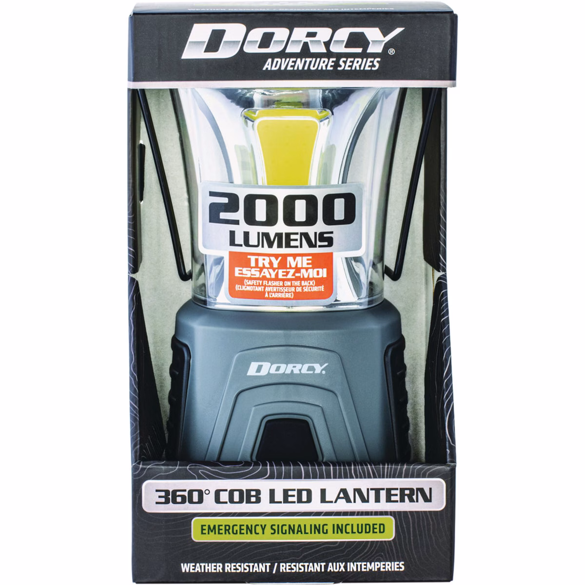 Dorcy Adventure Series Black & Gray Plastic LED Lantern with Red Safety Flasher