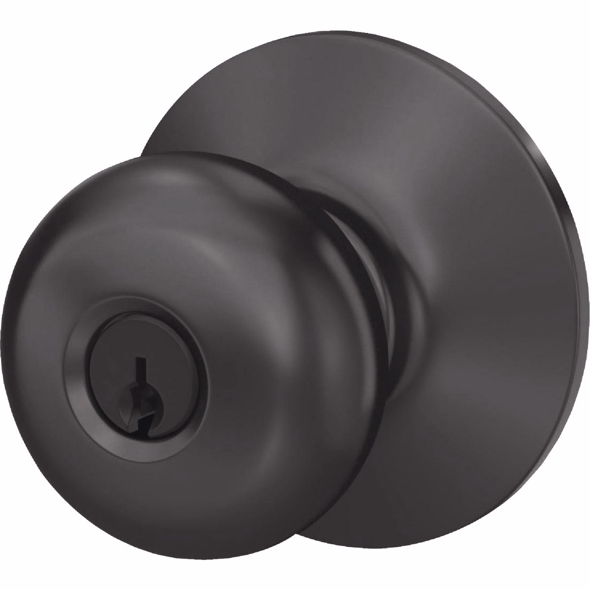 Schlage Plymouth Matte Black Knob Keyed Entry