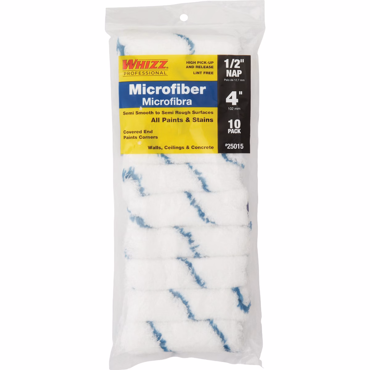 Whizz 4 In. x 1/2 In. Microfiber Roller Cover (10-Pack)