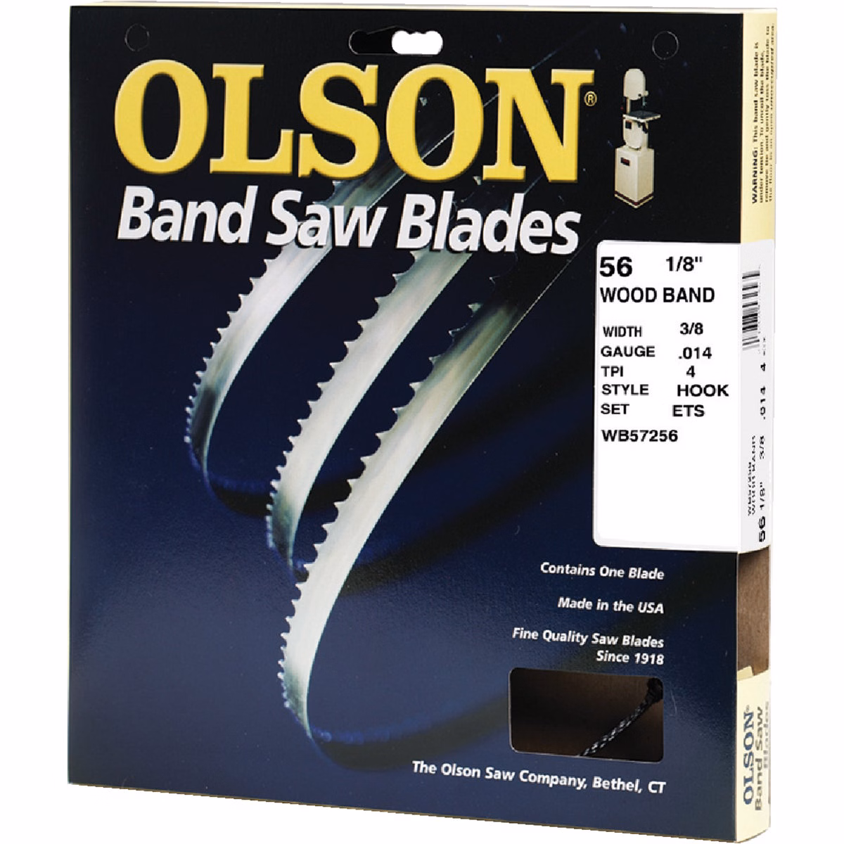 Olson 56-1/8 In. x 3/8 In. 4 TPI Hook Wood Cutting Band Saw Blade