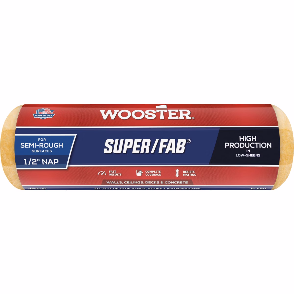 Wooster Super/Fab 9 In. x 1/2 In. Knit Fabric Roller Cover