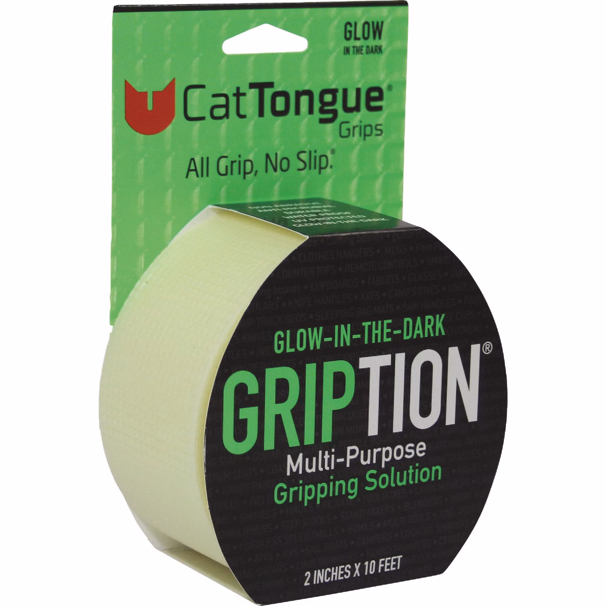 CatTongue Grips 2 In. x 10 Ft. Glow-In-The-Dark Non-Abrasive Anti-Slip Roll