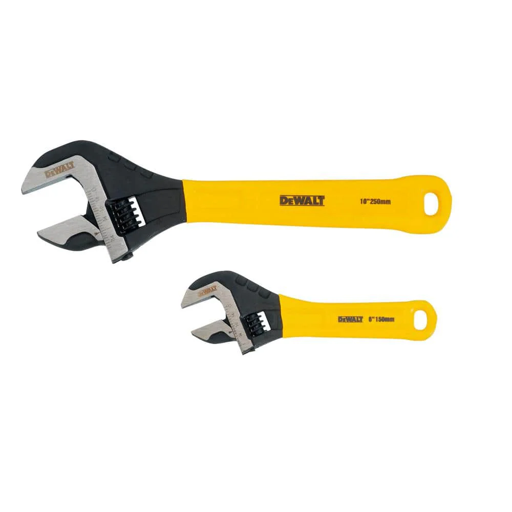 Dewalt Dip Grip 6in and 10in Adjustable Wrenches – DWHT75497