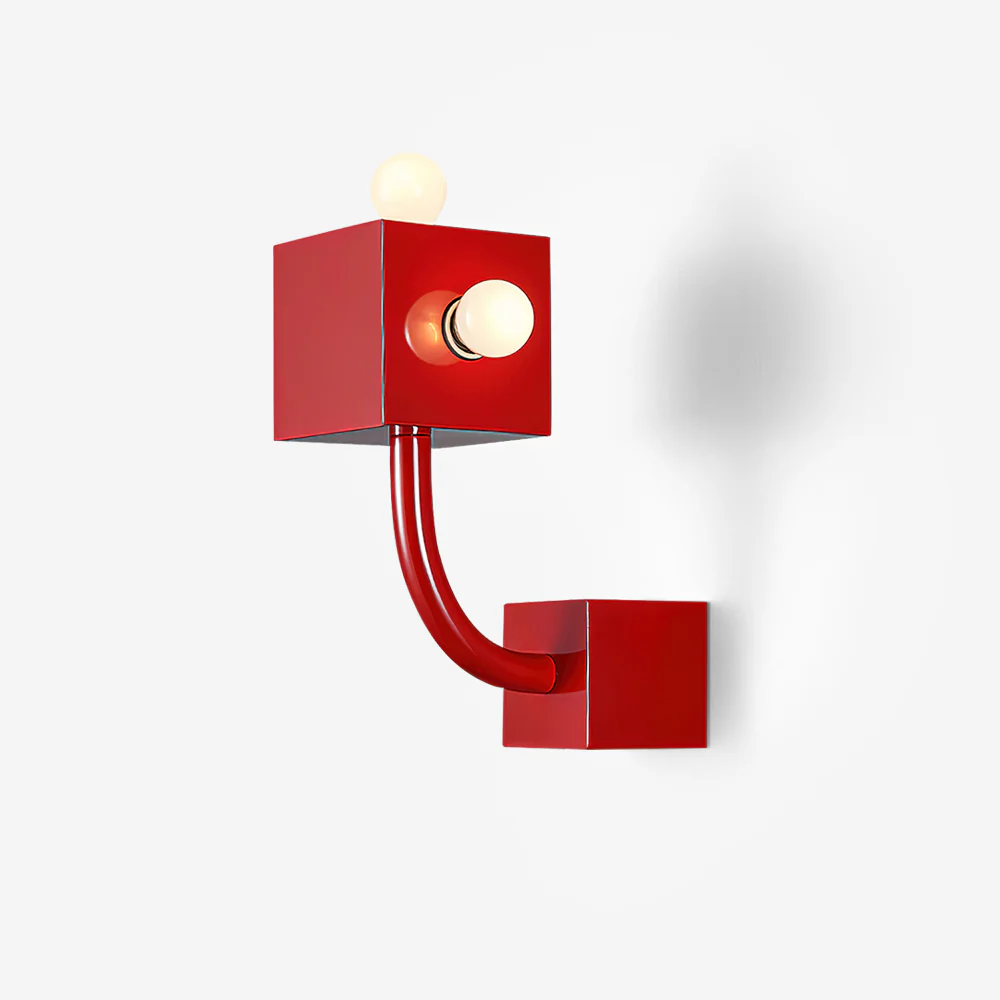 Red Cube Wall Lamp