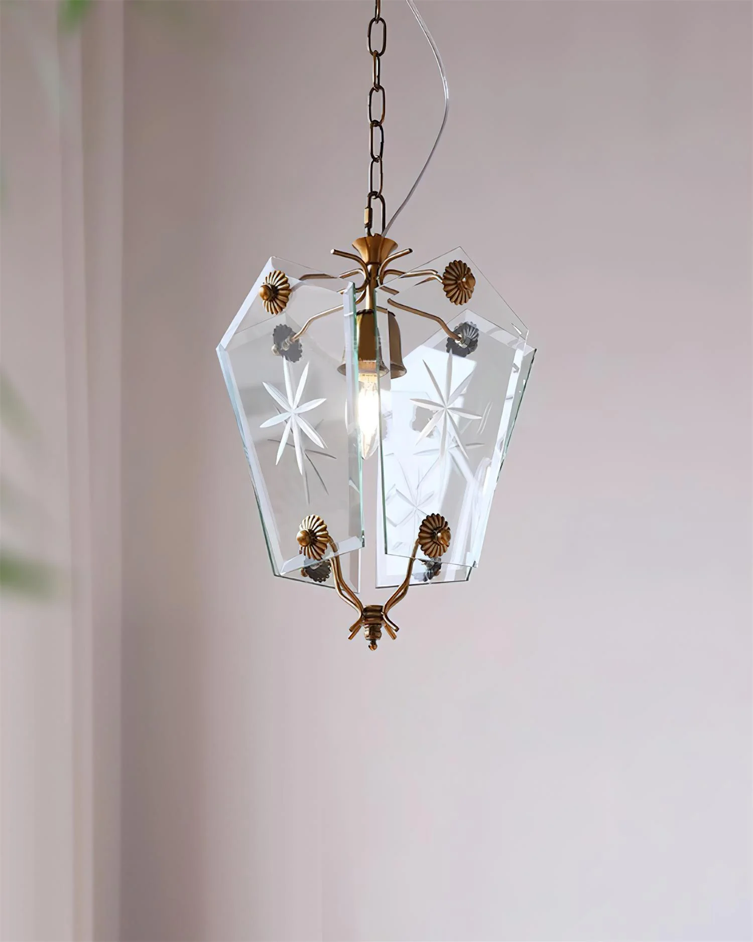 Vintage Matcha Glass Pendant Lamp - Image 3