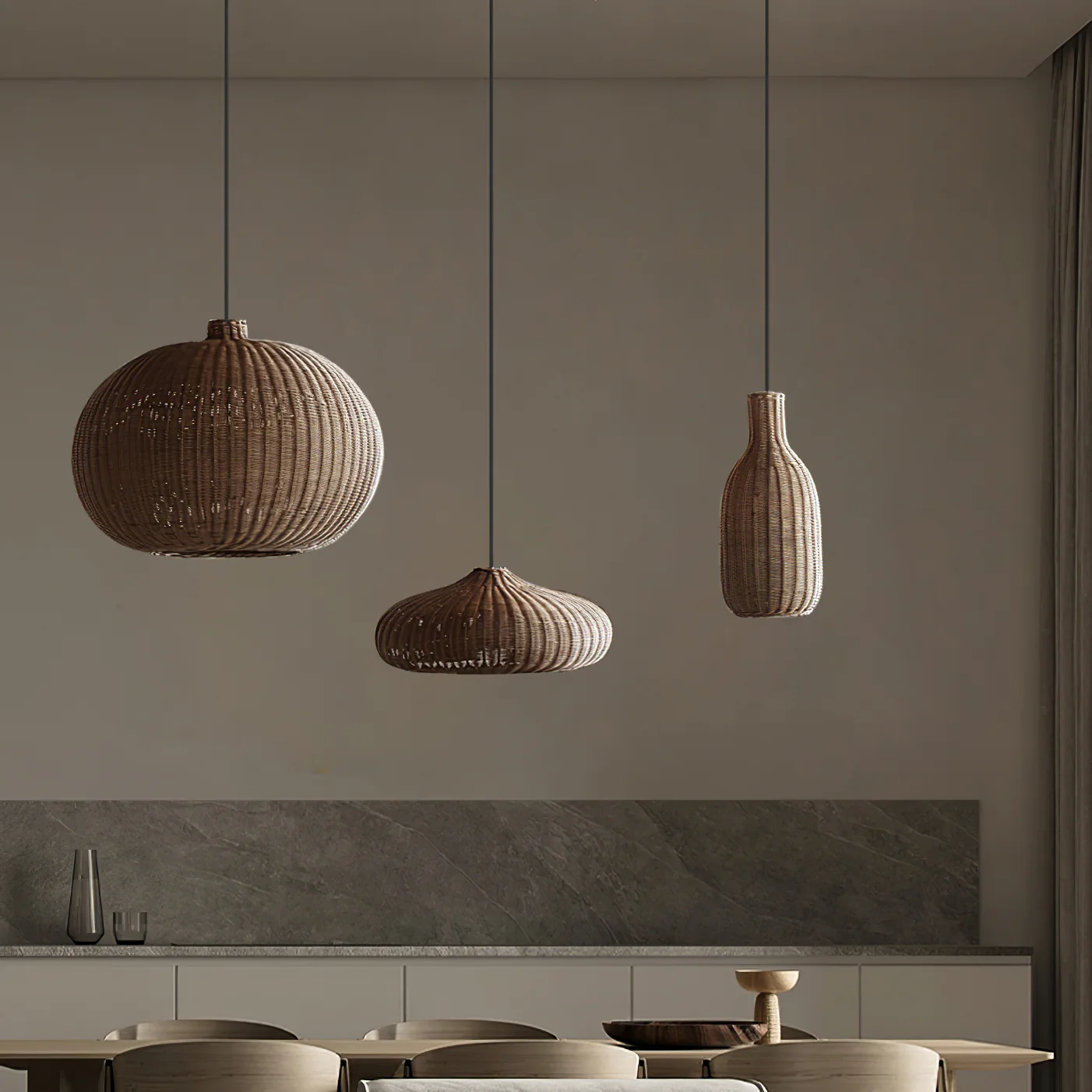 Vintage Rattan Pendant Lamp - Image 2