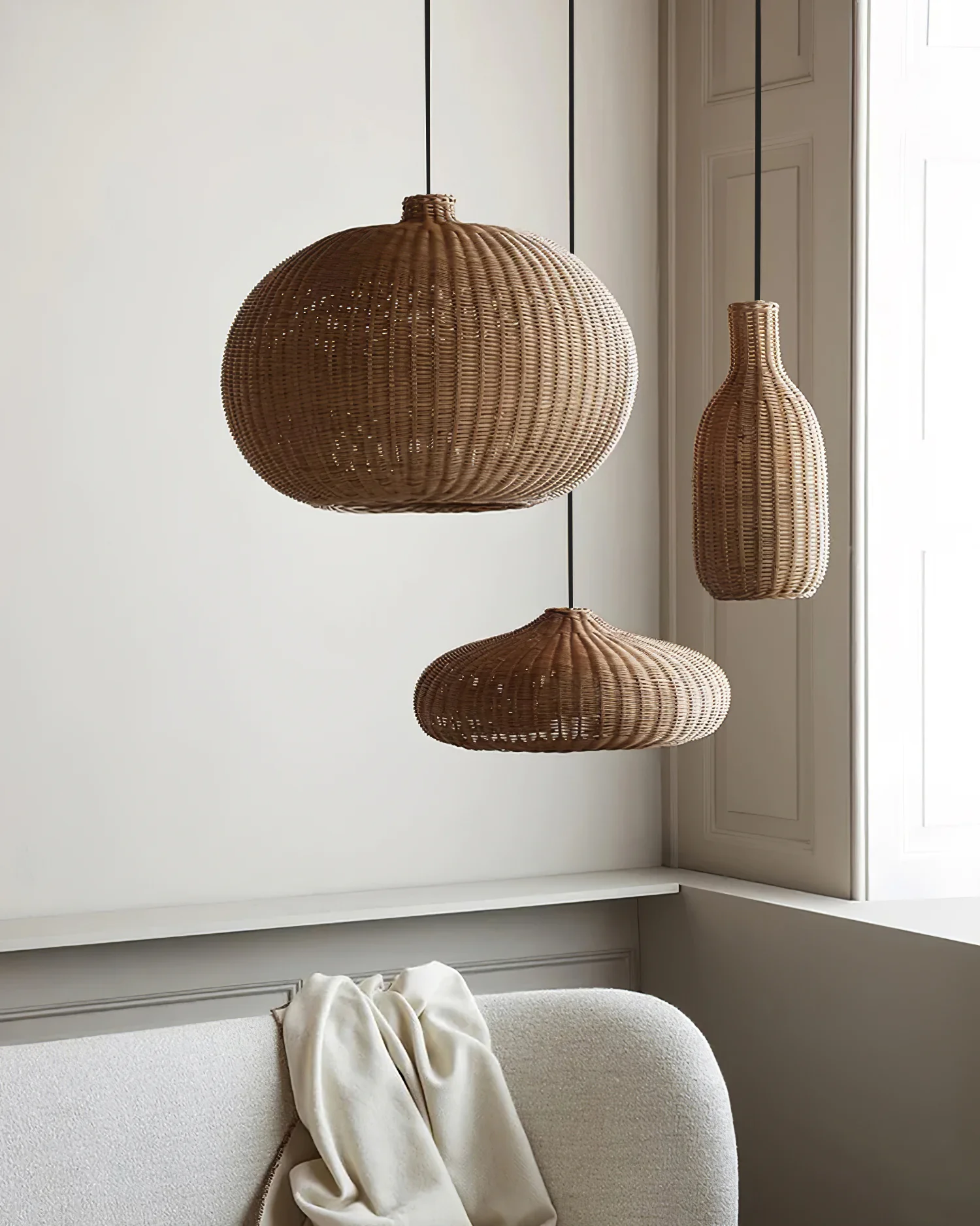 Vintage Rattan Pendant Lamp - Image 3