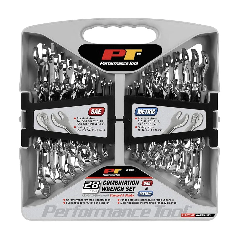 Performance Tool 28pc SAE and Metric Wrench Set – W1093
