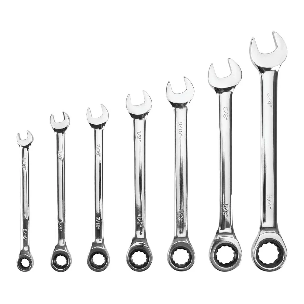 Performance Tool 7pc Ratcheting Wrenches SAE – W1171