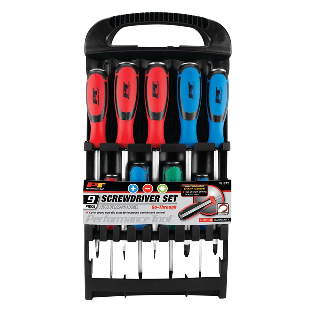Performance Tool 9pc Strikable Screwdriver Set – W1742