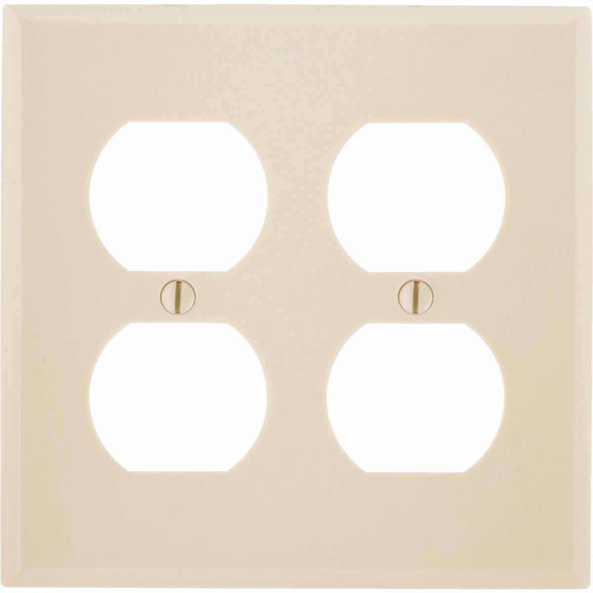 Leviton 2-Gang Smooth Plastic Outlet Wall Plate, Ivory