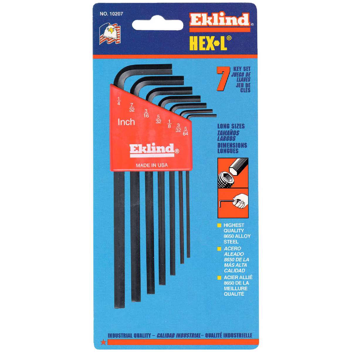 Eklind Long Arm Hex Key Set, 7-Piece