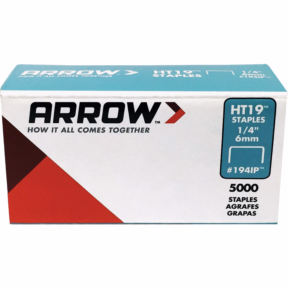Arrow HT19 Hammer Tacker Staple, 1/4 In. (5000-Pack)