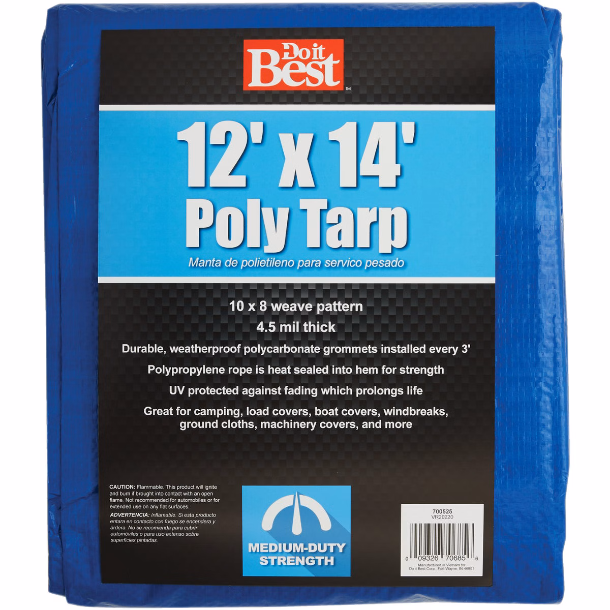 Do it Best Blue Woven 12 Ft. x 14 Ft. Medium Duty Poly Tarp