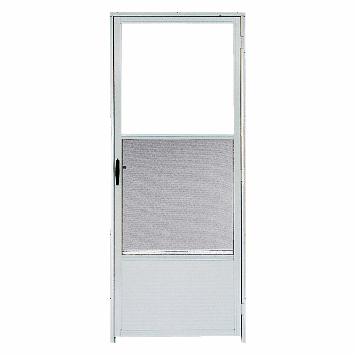 Croft Continental Style 32 In. W x 80 In. H x 1-1/4 In. Thick White Self-Storing Aluminum Storm Door