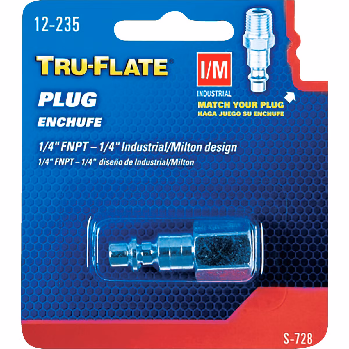 Tru-Flate Industrial/Milton 1/4 In. FNPT Steel Industrial Plug