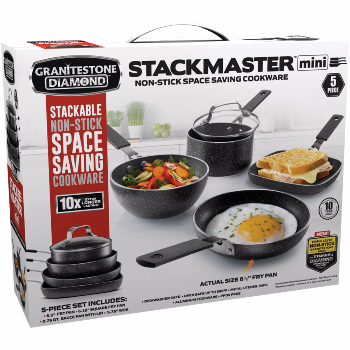 GraniteStone Diamond Stack Master Mini Cookware Set (5 Piece)