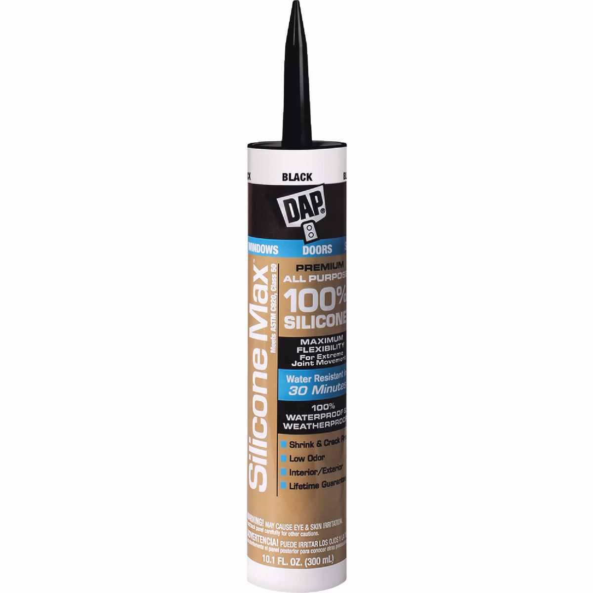 DAP Silicone Max 10 Oz. Black Premium All Purpose 100% Silicone Sealant
