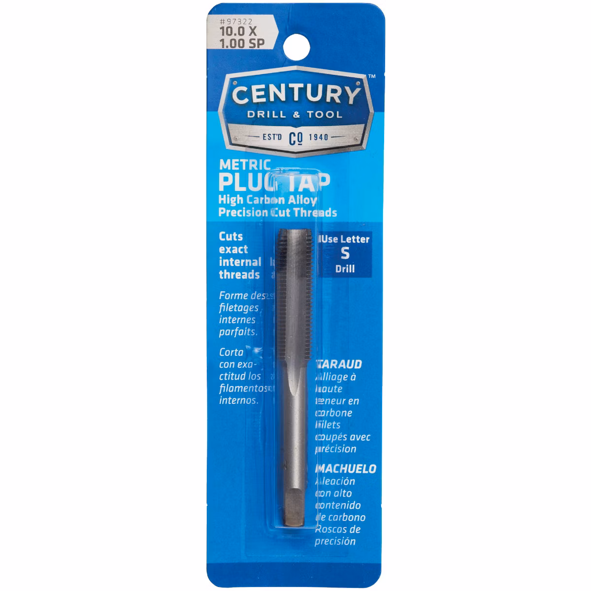 Century Drill & Tool 10.0×1.00 Carbon Steel Metric Tap
