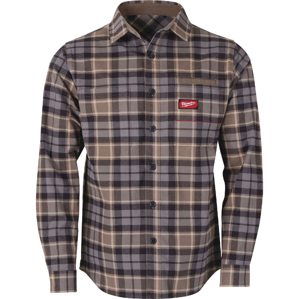 Milwaukee GridIron Men's Medium Gray Long Sleeve Flannel Shirt