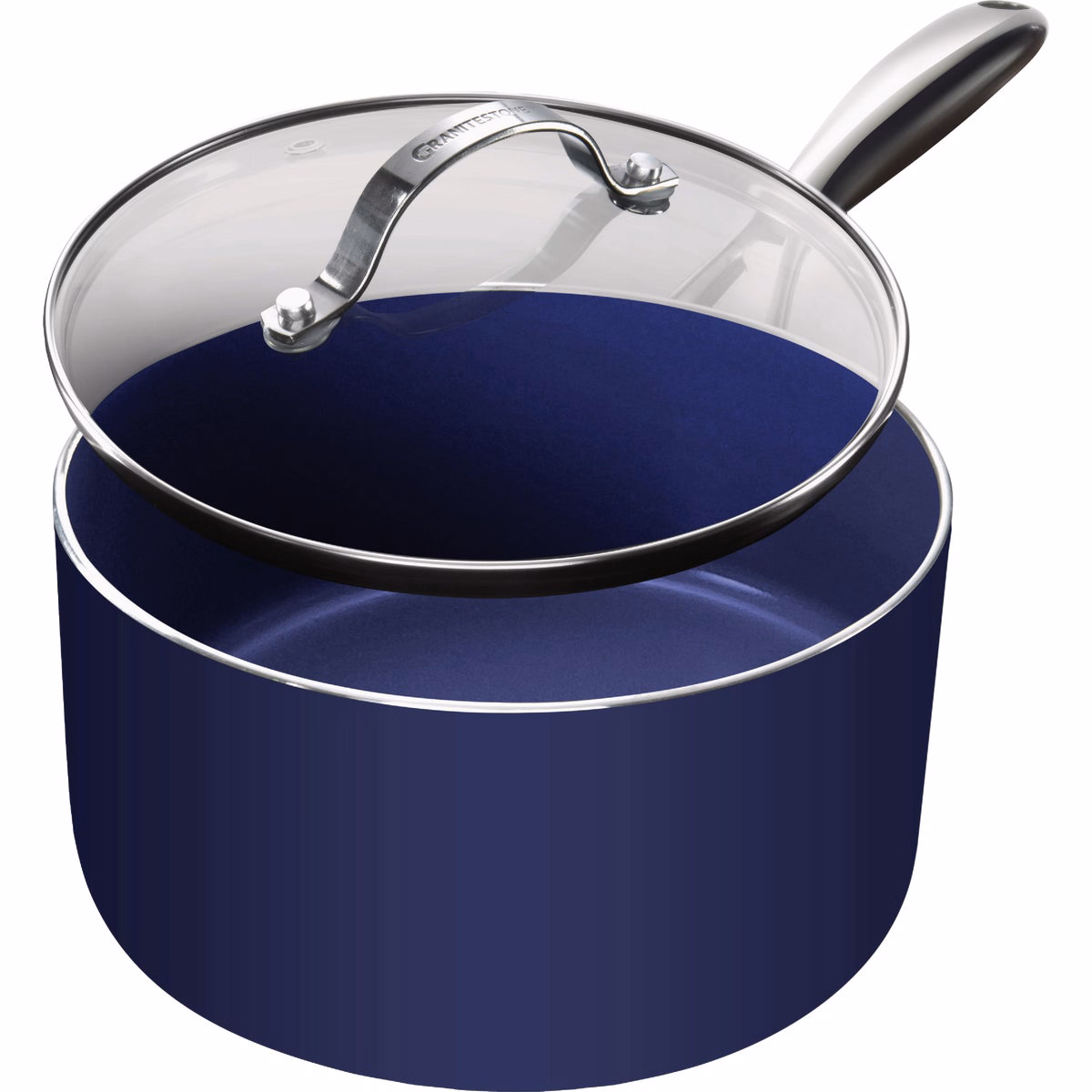 GraniteStone Diamond Blue 2.5 Qt. Non-Stick Sauce Pan with Lid