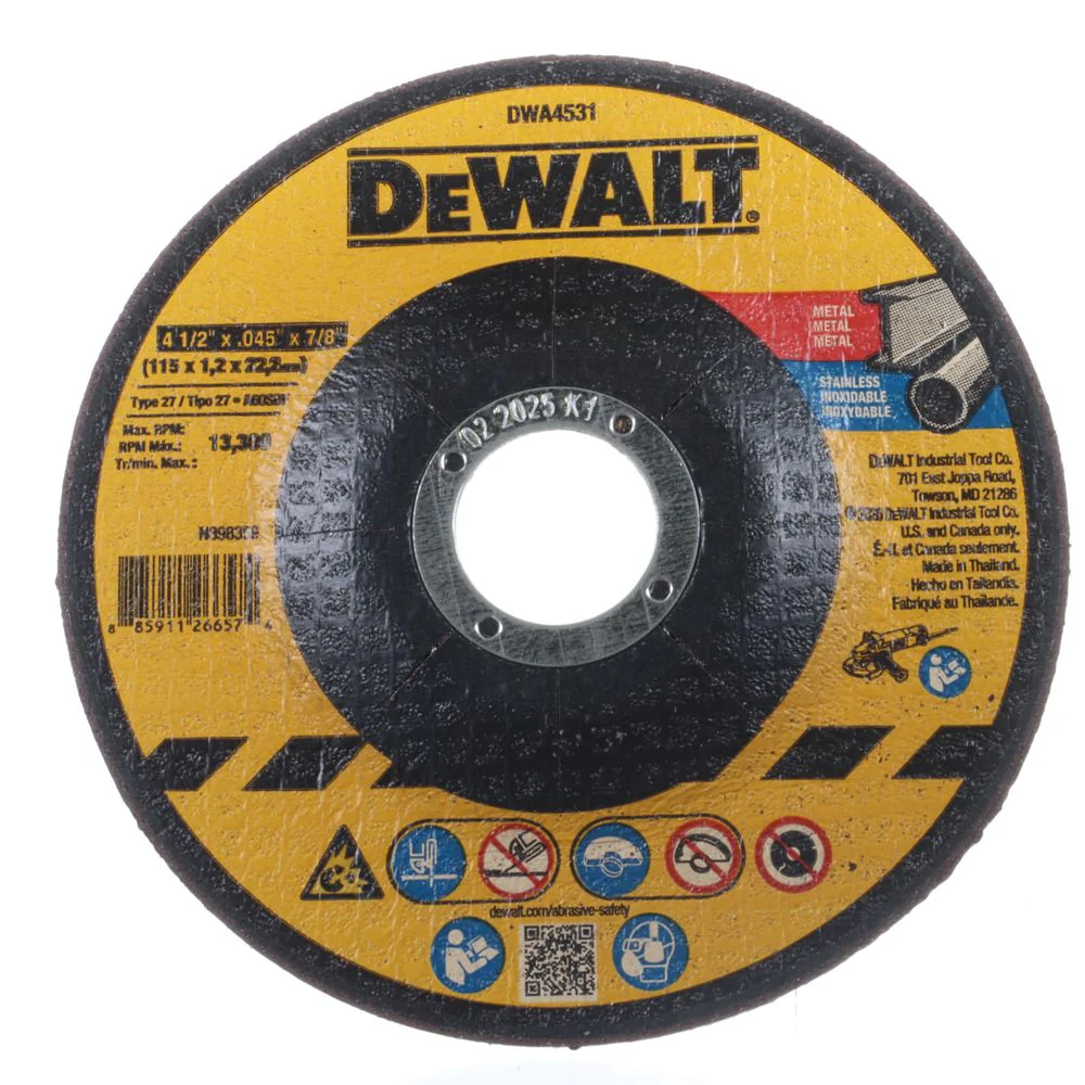Dewalt 4.5in x .45in Metal Cut-Off Wheel – DWA4531