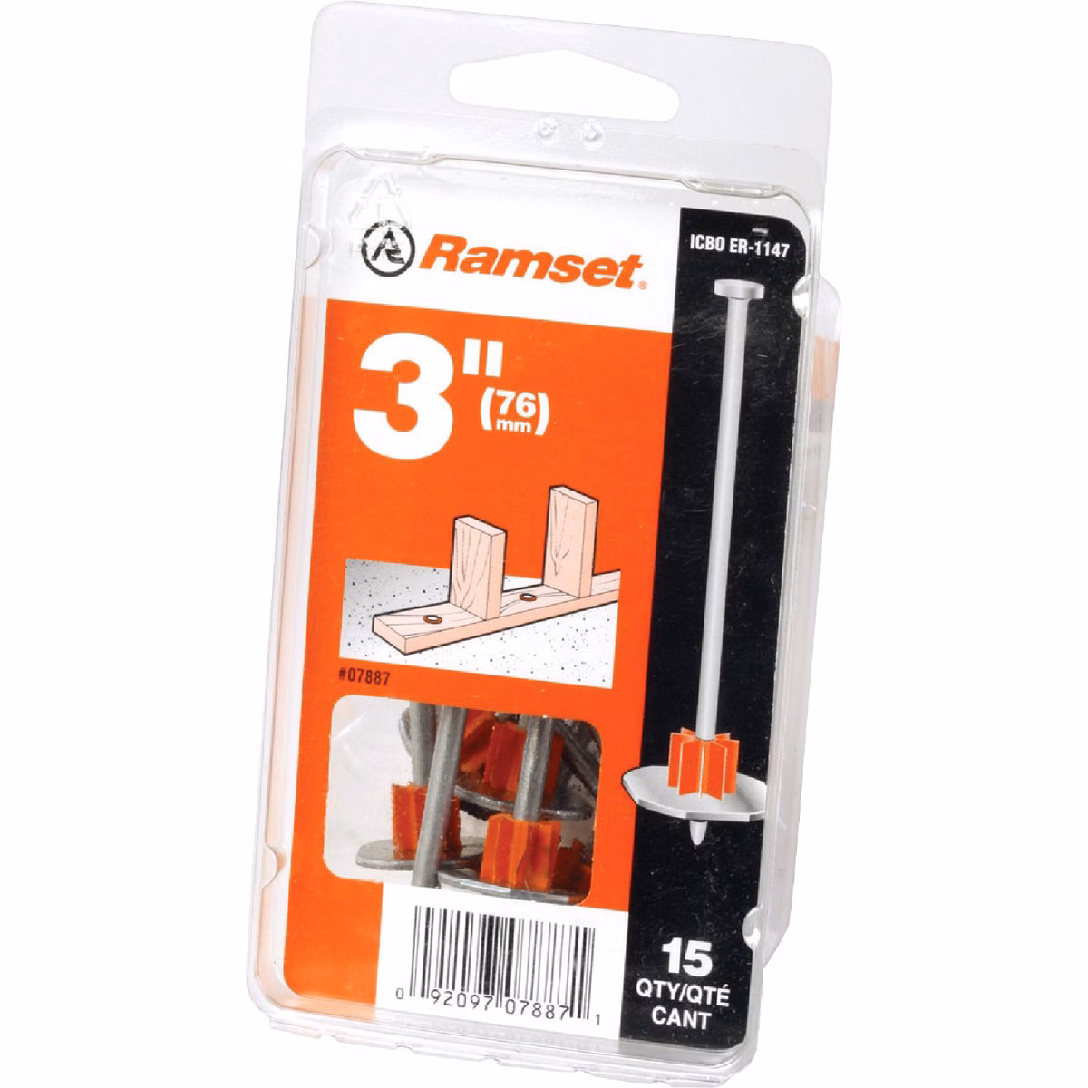 Ramset 3 In. Fastening Pin with Washer (15-Pack)