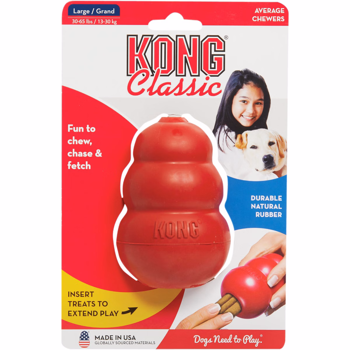 Kong Classic Dog Chew Toy, 30 to 60 Lb.