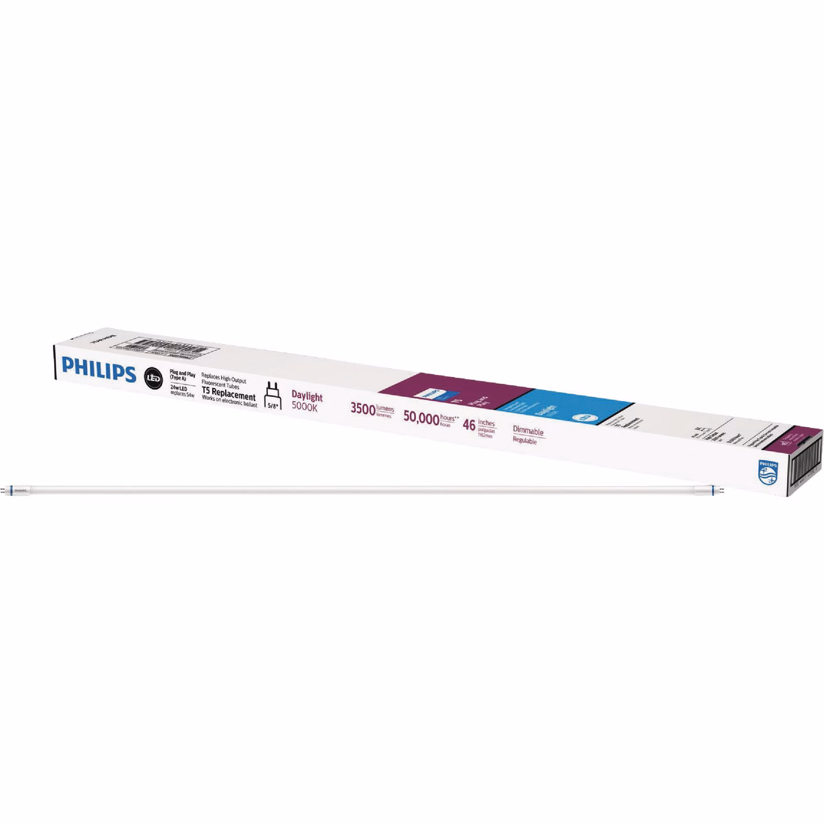 Philips InstantFit 54W Equivalent 46 In. Daylight T5 Type A LED Tube Light Bulb