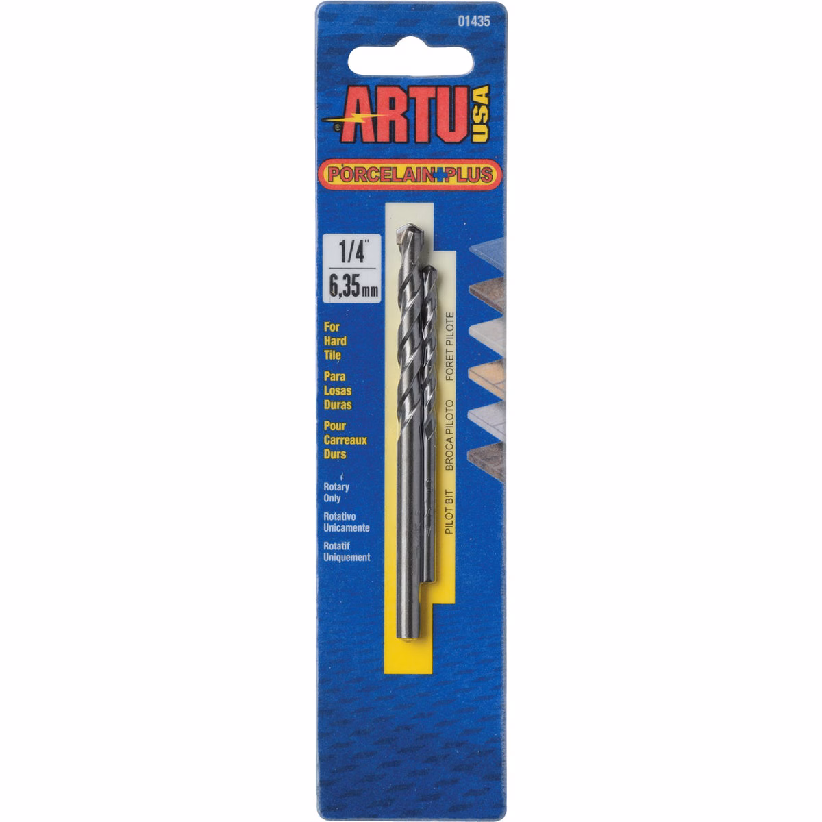 ARTU 1/4 In. x 4-1/8 In. Cobalt and Tungsten Carbide Glass & Tile Drill Bit